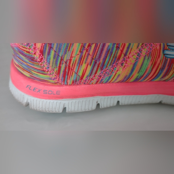 Skechers Women's Neon Multicolor Athletic Shoes - Picture 2 of 8